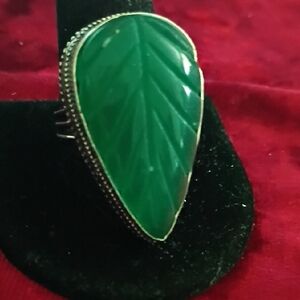 Gorgeous 60ct Laser Carved Emerald Mans Dress Ring Size 11 💍💎😍💝